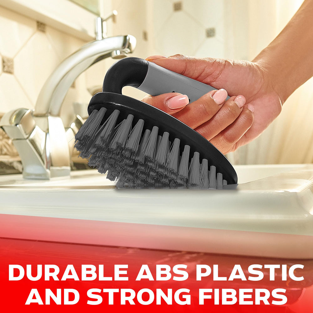 Trazon-small-scrub-brush reaching taps and corners with minimal effort.