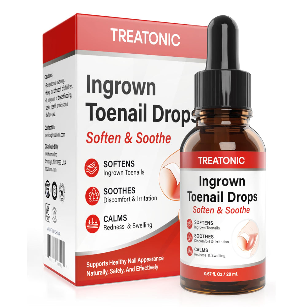 Treatonic ingrown toenail treatment bottle drops for at-home nail softening and easier trimming.