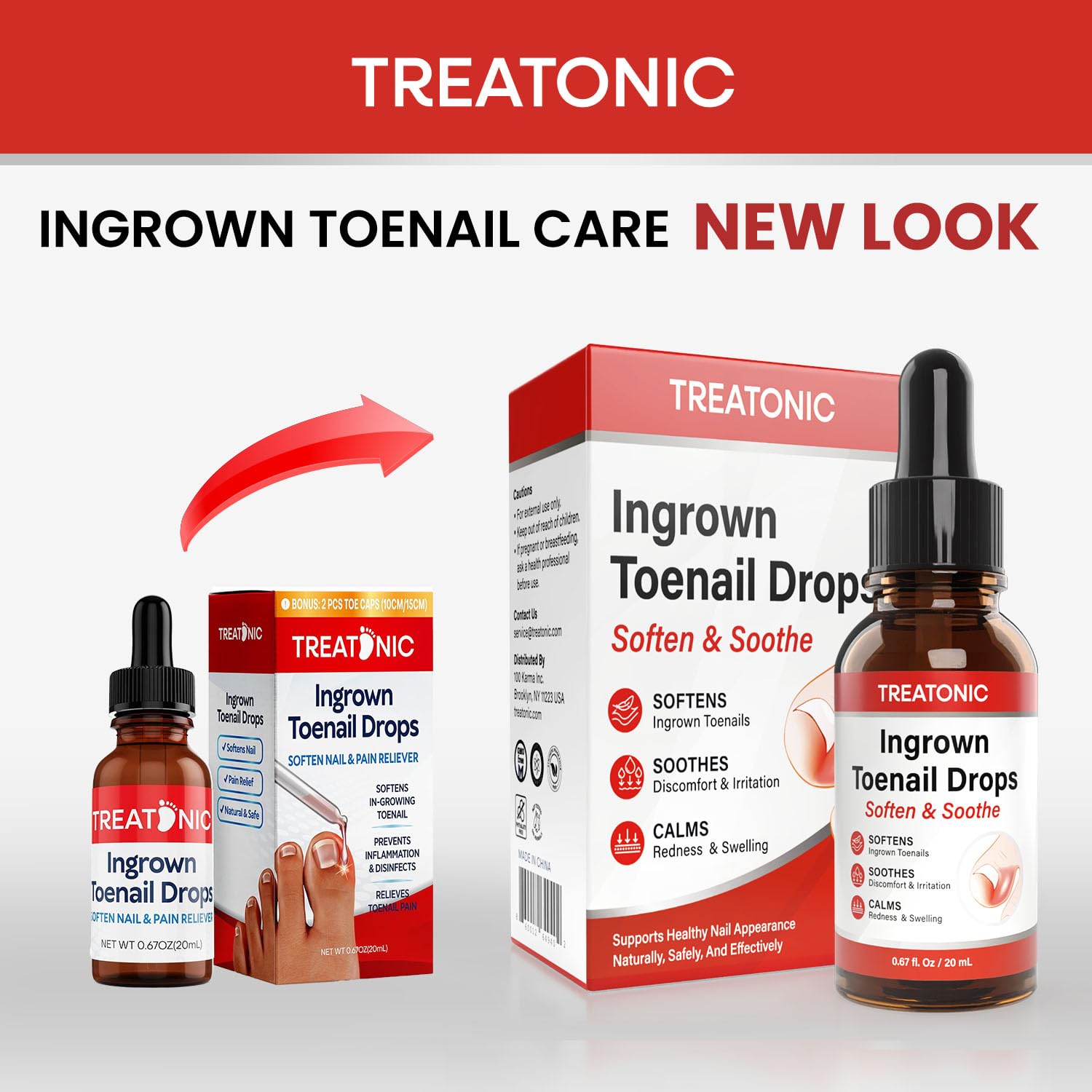 Treatonic toe caps on nail area illustrating protective barrier against friction.
