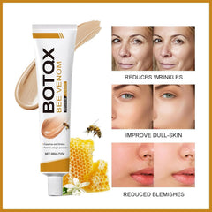 Treayes BOTO.X Bee Venom Cream texture close-up showing a rich, hydrating formula