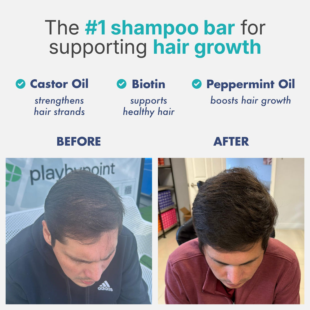 Tree Bottle shampoo bar soothing-lather scene suggests gentle cleansing for all hair types