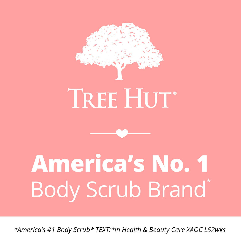 Tree Hut Frosted Sugar Cookie scrub 6-oil blend highlights nourishing foundation for skin.