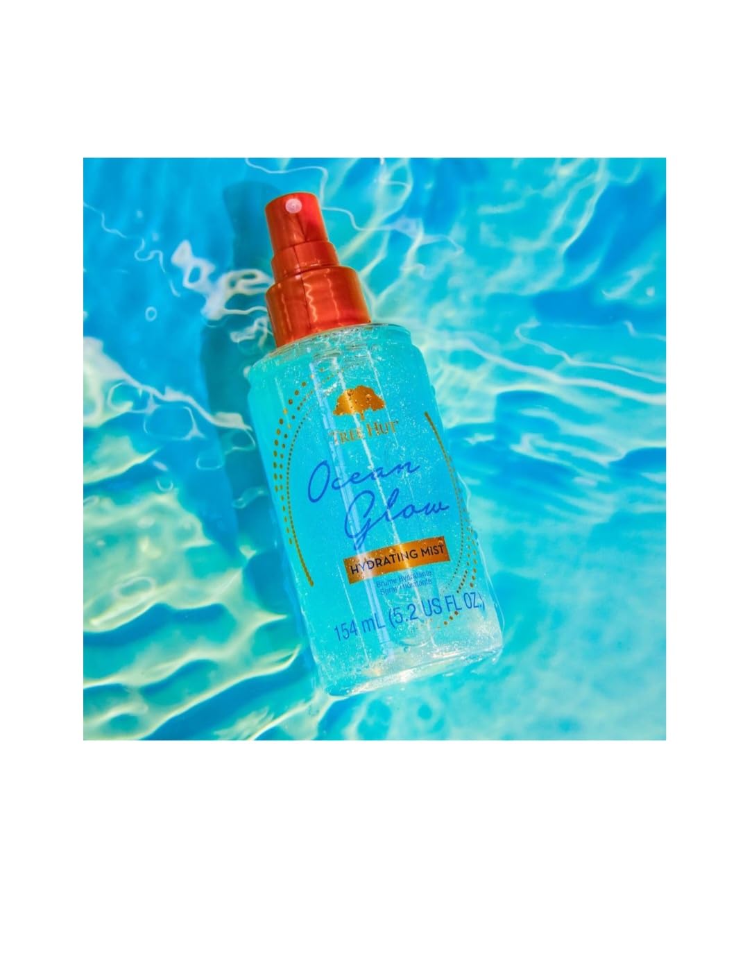 Tree Hut Ocean Glow fragrance mist bottle provides long-lasting aroma for everyday refreshment.