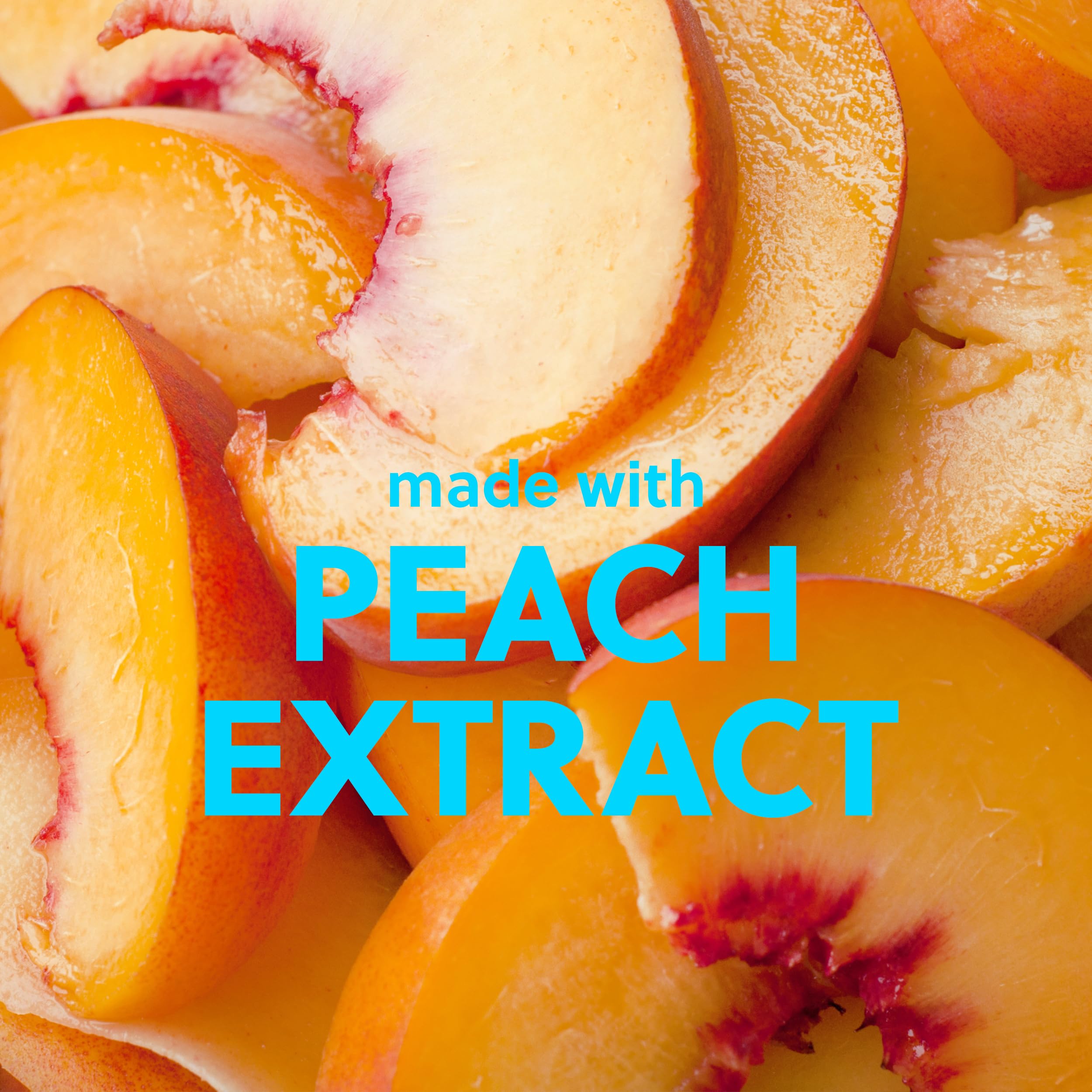 Peach scent on product closeup evokes refreshing aromatics