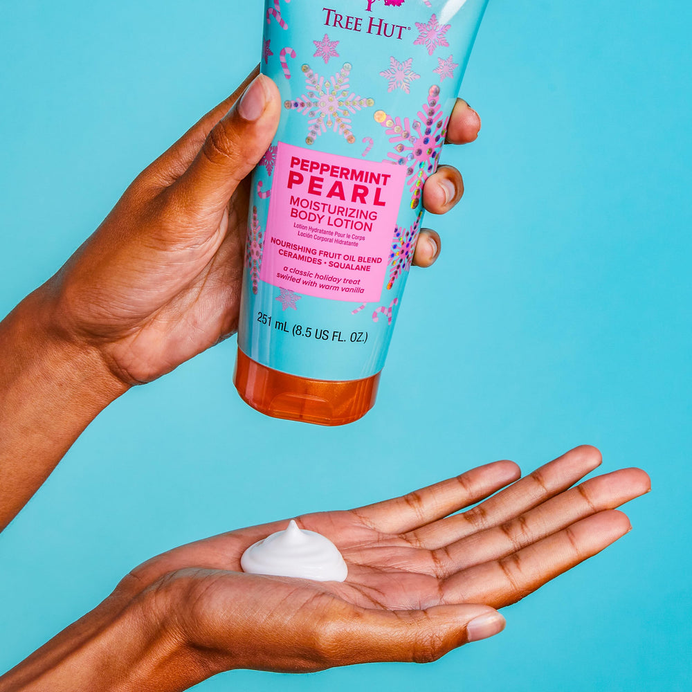 Tree Hut Peppermint Pearl bathroom display hints at daily pampering.
