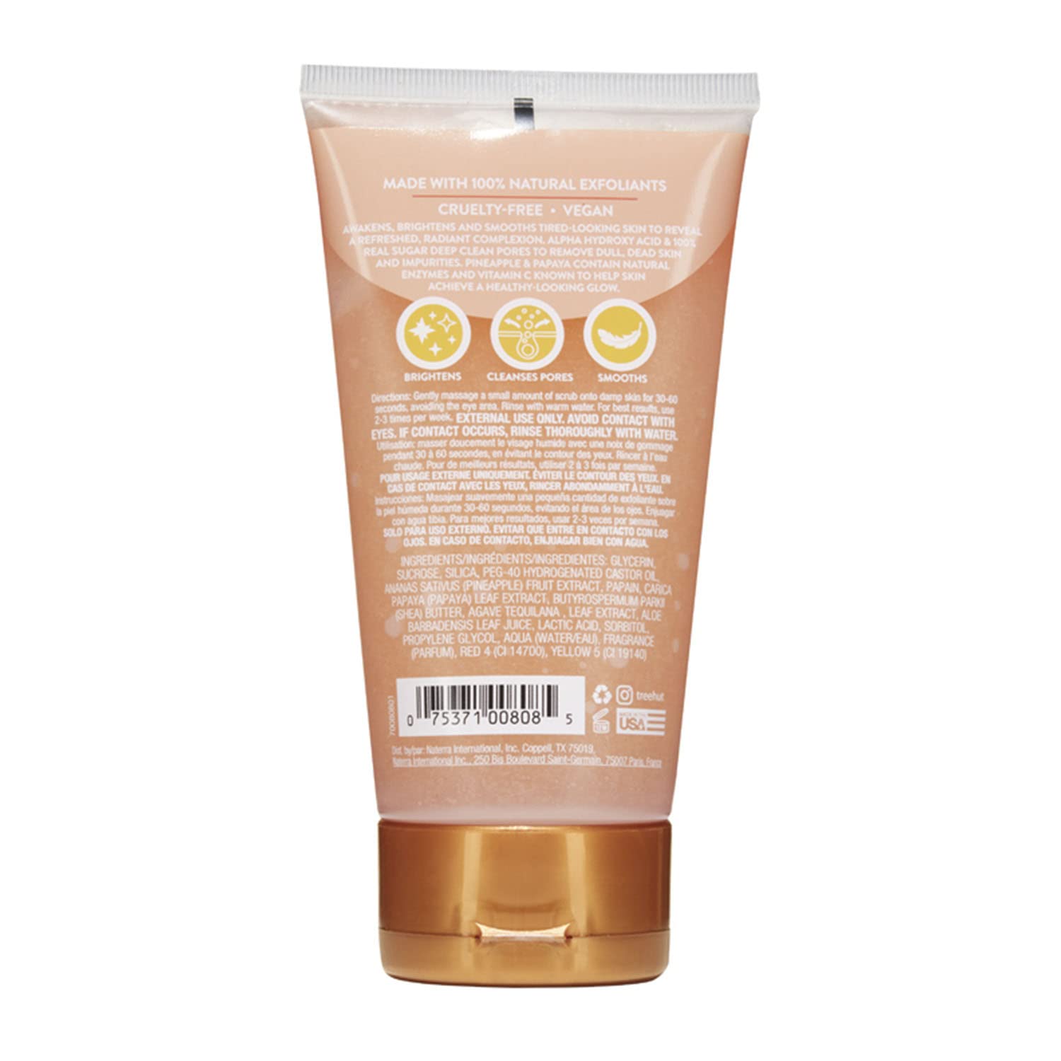 Tree Hut Pineapple & Papaya Face Scrub texture closeup highlights exfoliating particles.