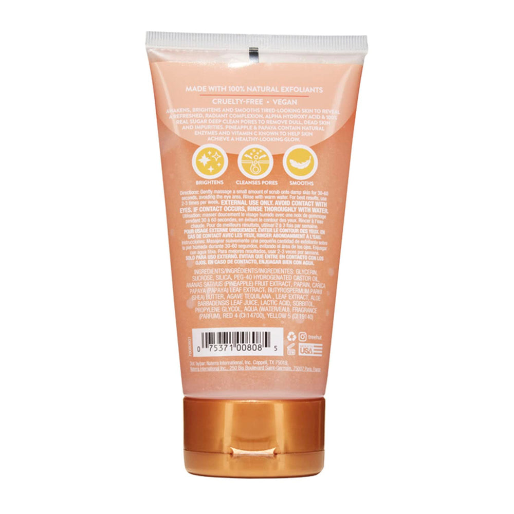 Tree Hut Pineapple & Papaya Face Scrub texture closeup highlights exfoliating particles.