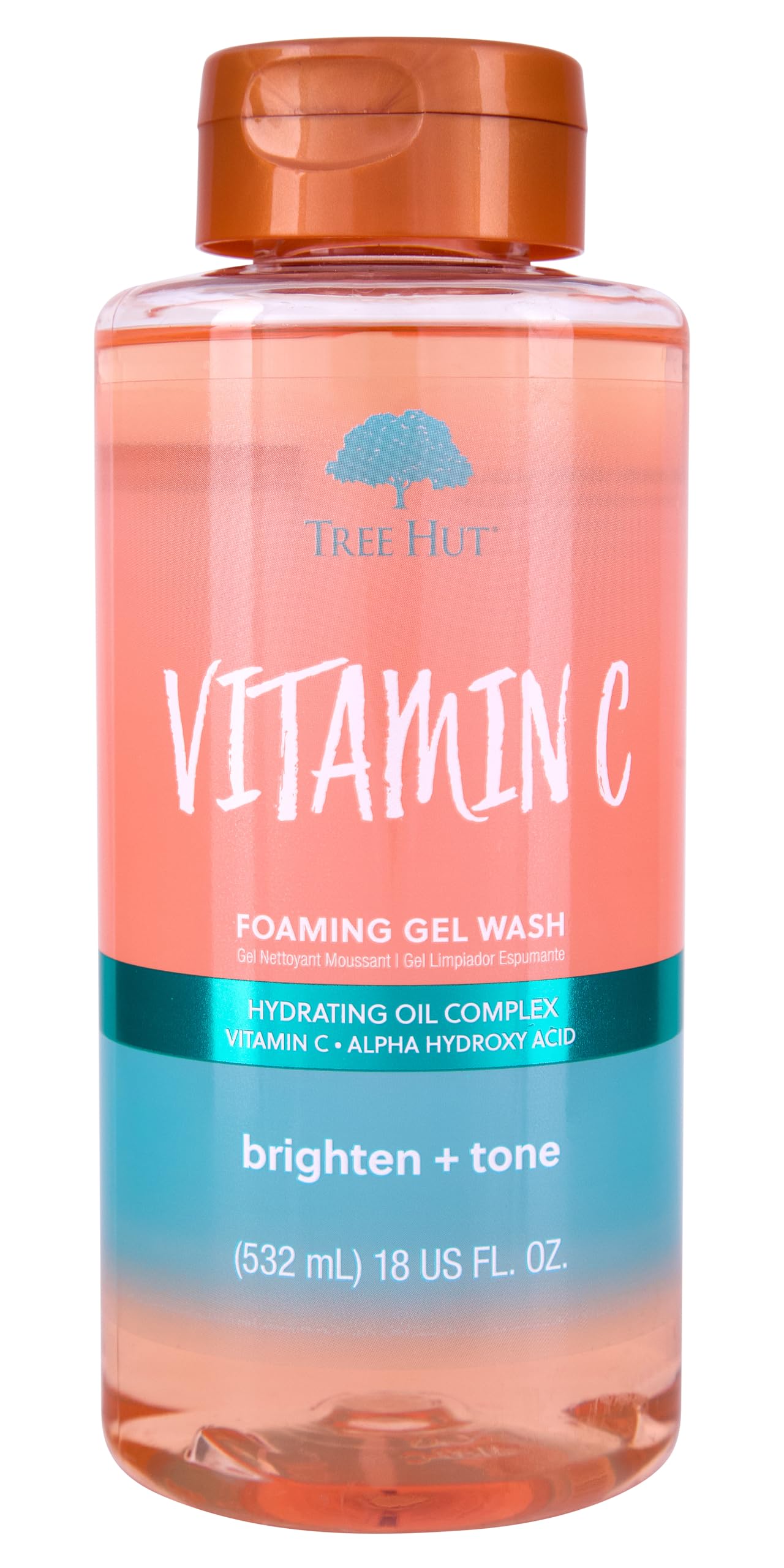 Tree Hut Vitamin C foaming wash bottle with glow scent for a refreshing morning routine.