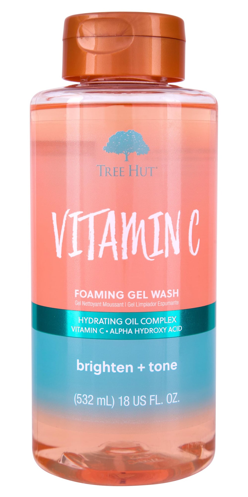 Tree Hut Vitamin C foaming wash bottle with glow scent for a refreshing morning routine.