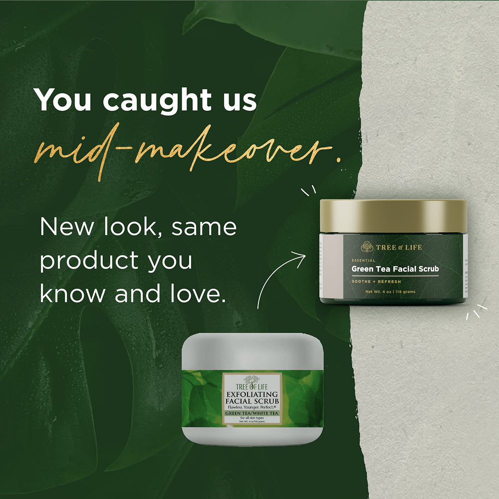 Tree of Life Beauty exfoliating scrub texture close-up with gentle micro-exfoliants for smoother skin.