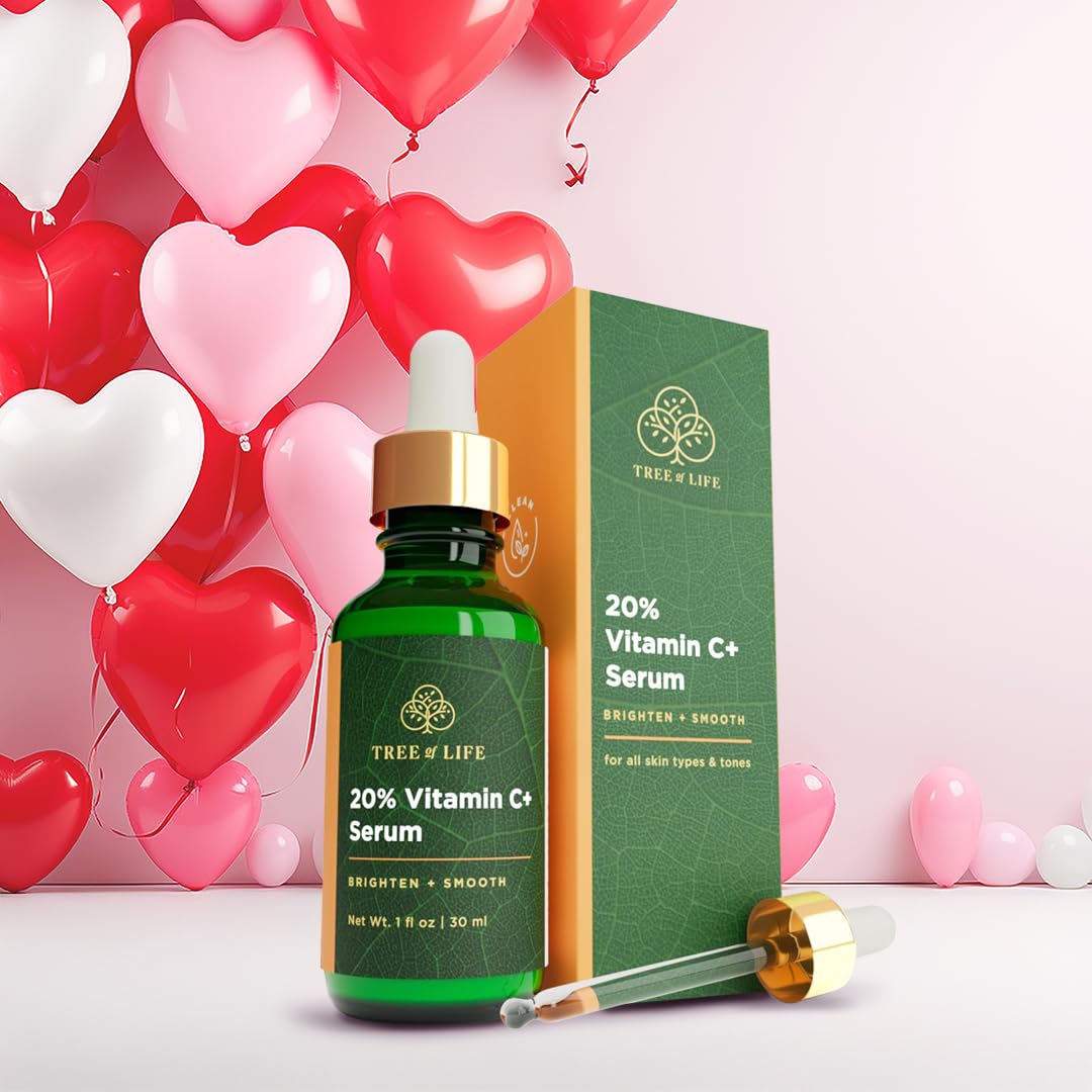 Tree of Life Beauty Hydrating Serum highlights 20% Vitamin C for brightening.