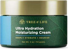 Tree of Life Beauty Moisturizer jar shows ultra hydration for radiant skin.