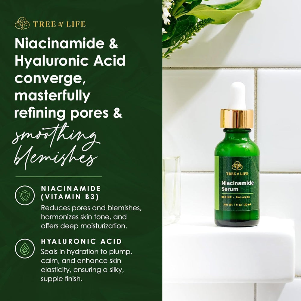 Tree of Life Beauty Niacinamide Serum texture delivers lightweight hydration for plump skin