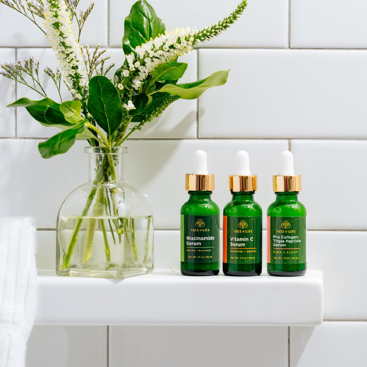 Tree of Life Beauty Niacinamide serum pump supports moisture and barrier comfort