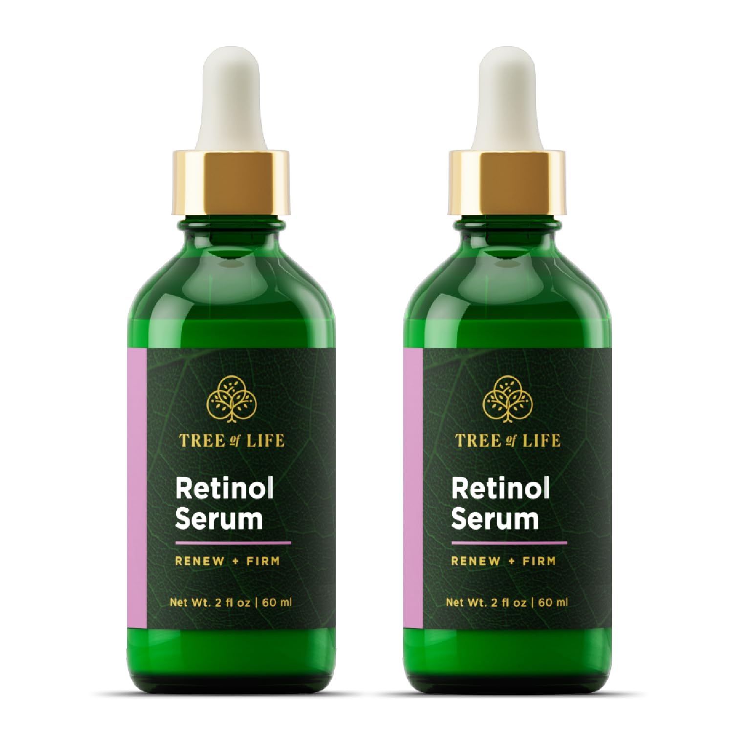 Tree of Life Beauty retinol serum bottle for smooth, hydrated skin