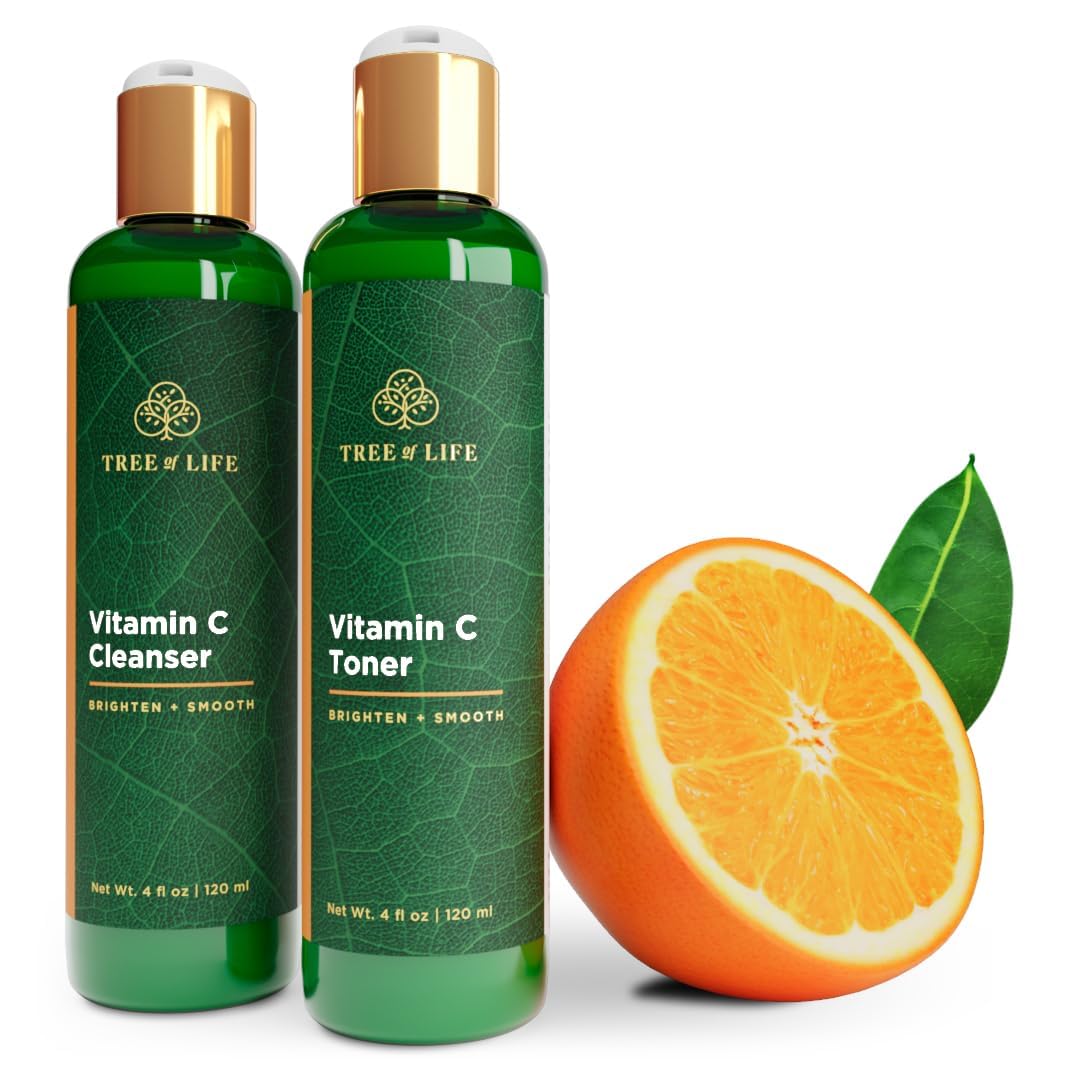 Tree of Life Beauty Vitamin C Cleanser bottle pour supports a refreshing start to brighter, clean skin