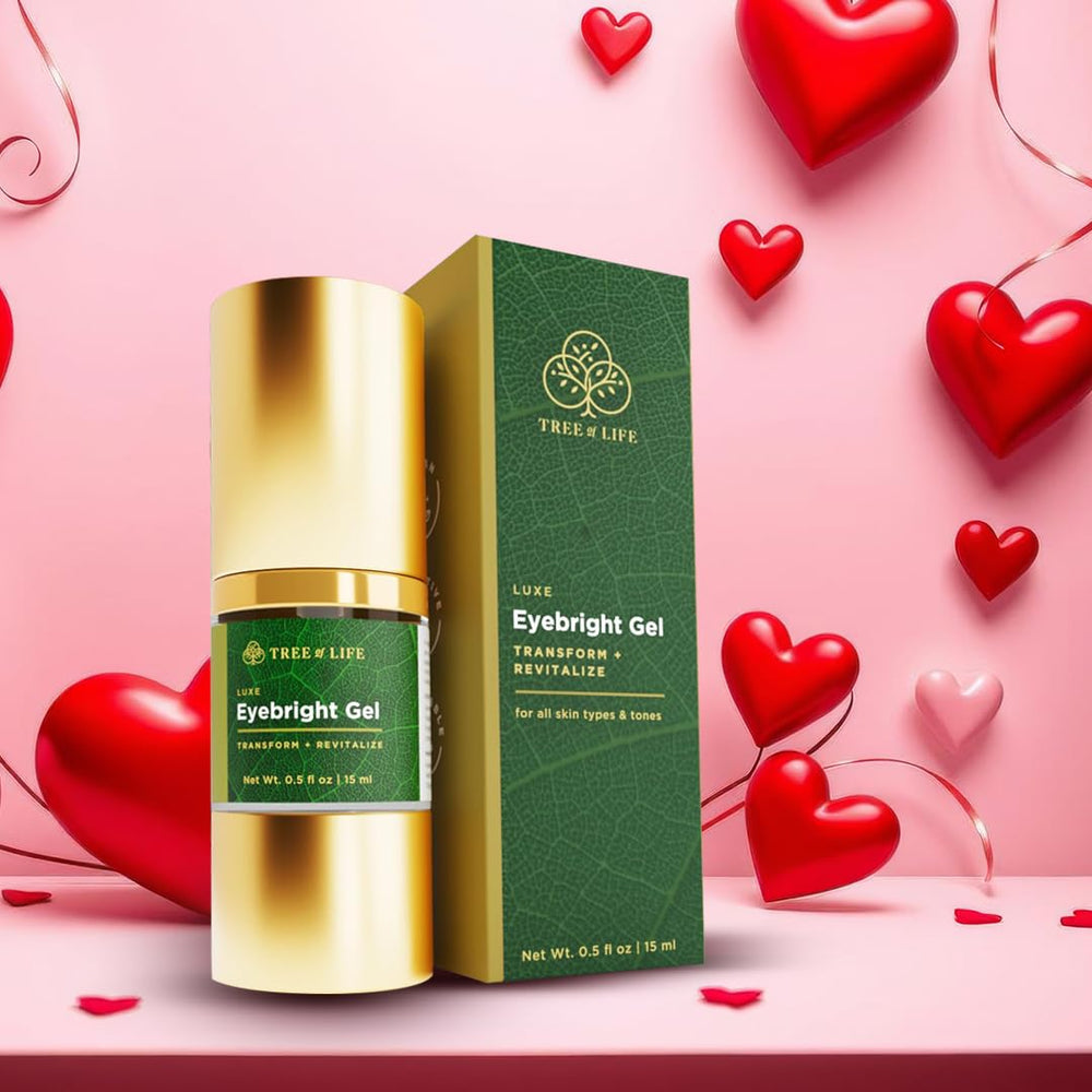 Tree of Life Beauty eyebright gel under-eye application demonstrating smoothing potential