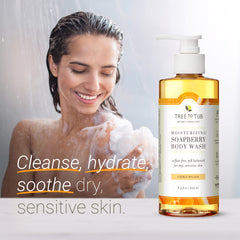 Tree to Tub Citrus Body Wash fresh citrus scent enhances shower routine.