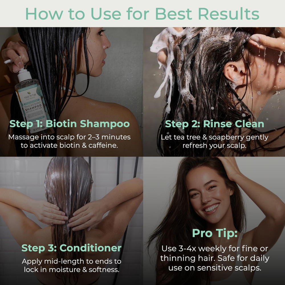 Tree To Tub close-up biotin conditioner aids detangling and moisture