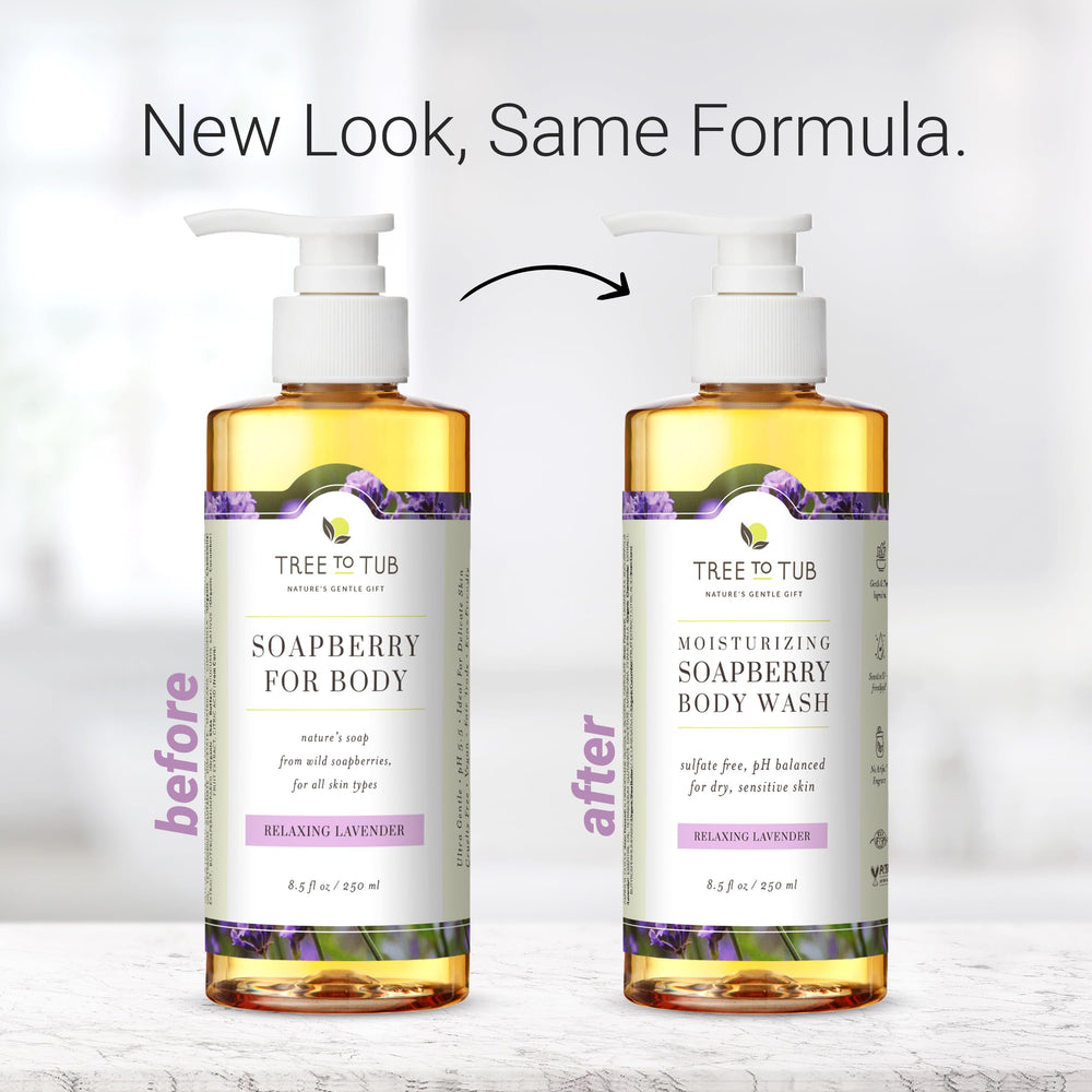 Tree to Tub Lavender Body Wash creamy lather demonstrates moisturizing benefits for dry skin.