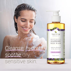 Tree to Tub Lavender Body Wash rich formula with shea butter for smooth, comfortable skin.