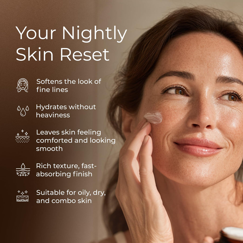 Tree to Tub retinol night-cream label front conveys premium anti-aging formula.