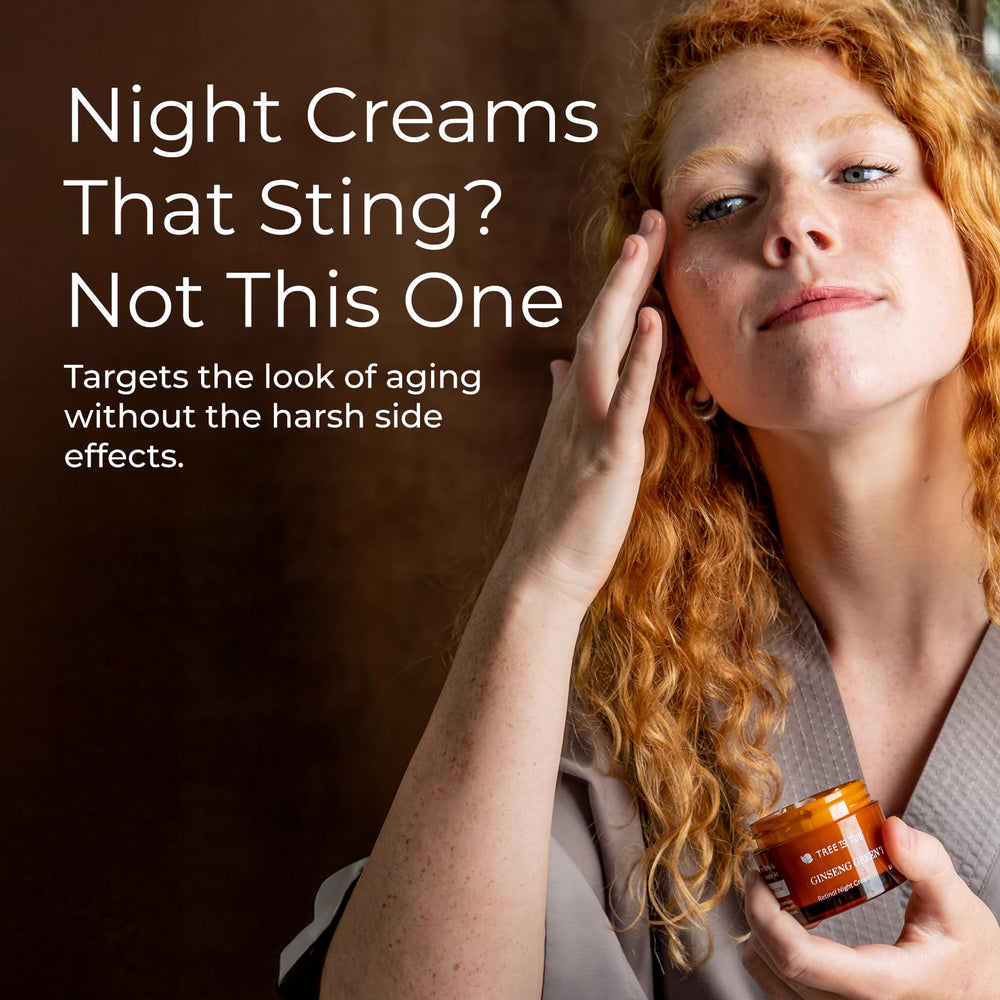 Tree to Tub retinol night cream texture swatch shows a rich, nourishing feel.