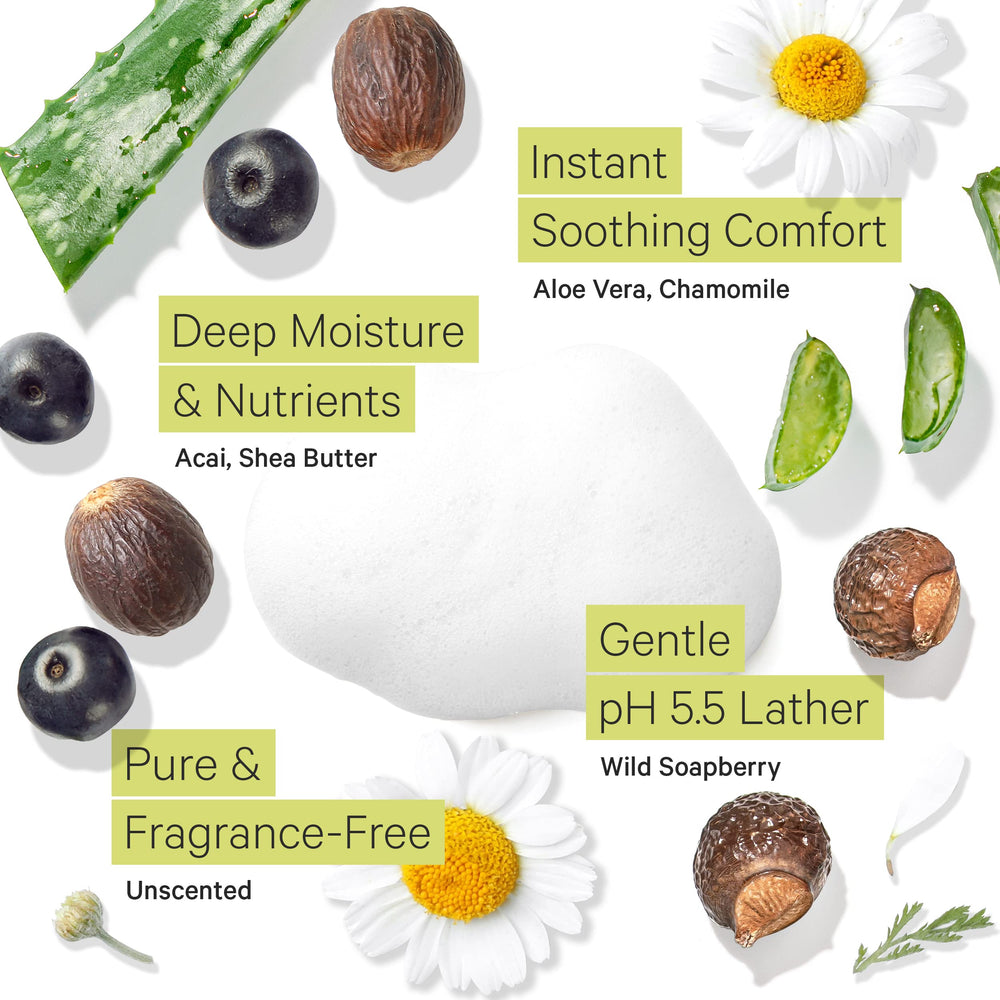 Tree to Tub Sensitive Skin Face Wash with shea butter and chamomile nourishes