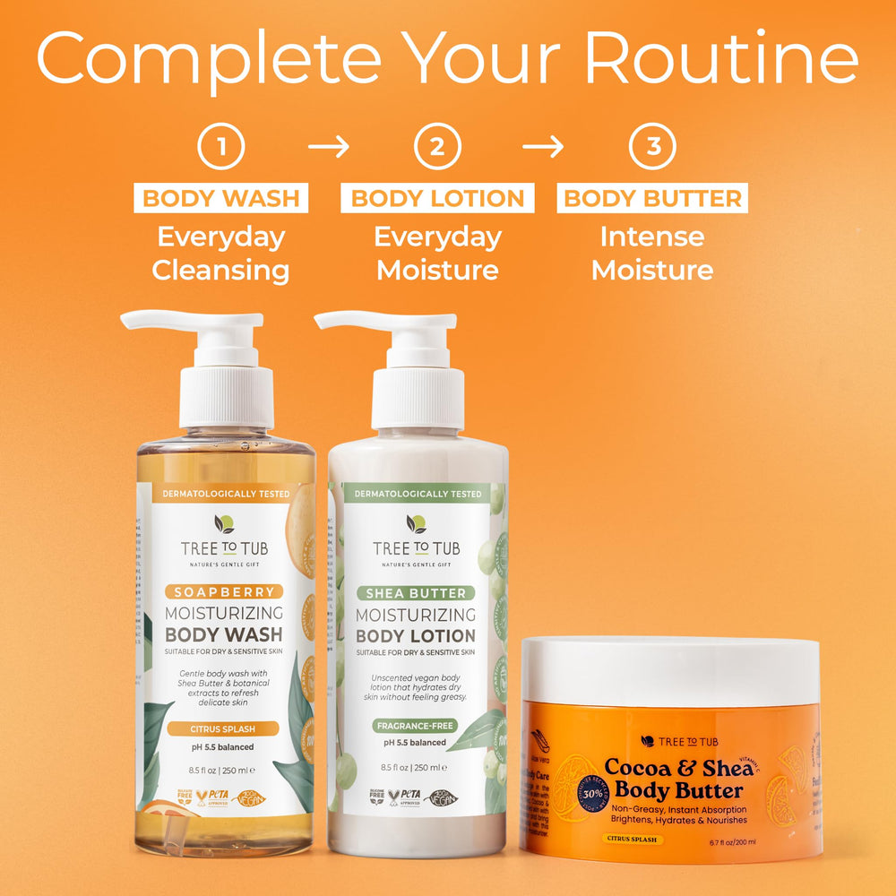 Tree to Tub Shea Body Butter citrus fragrance adds spa-like freshness.