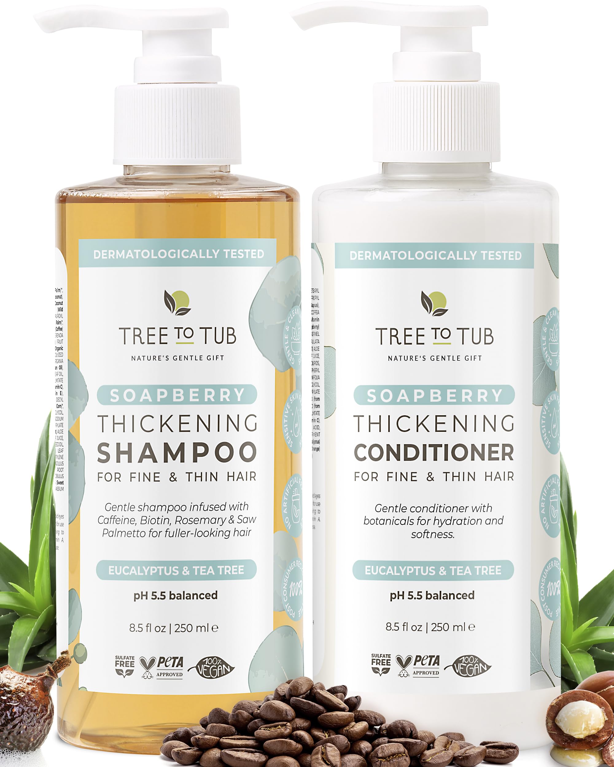 Tree To Tub volumizing biotin shampoo bottle hints at fuller hair potential