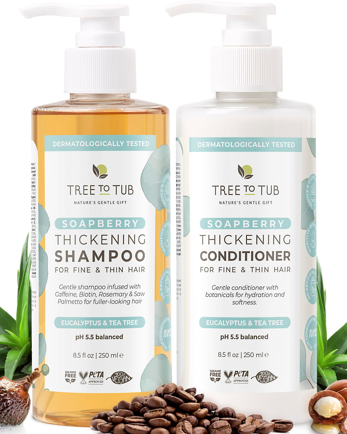 Tree To Tub volumizing biotin shampoo bottle hints at fuller hair potential