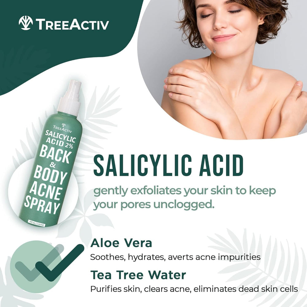 TreeActiv 2-pack back acne spray offers consistent care and value.