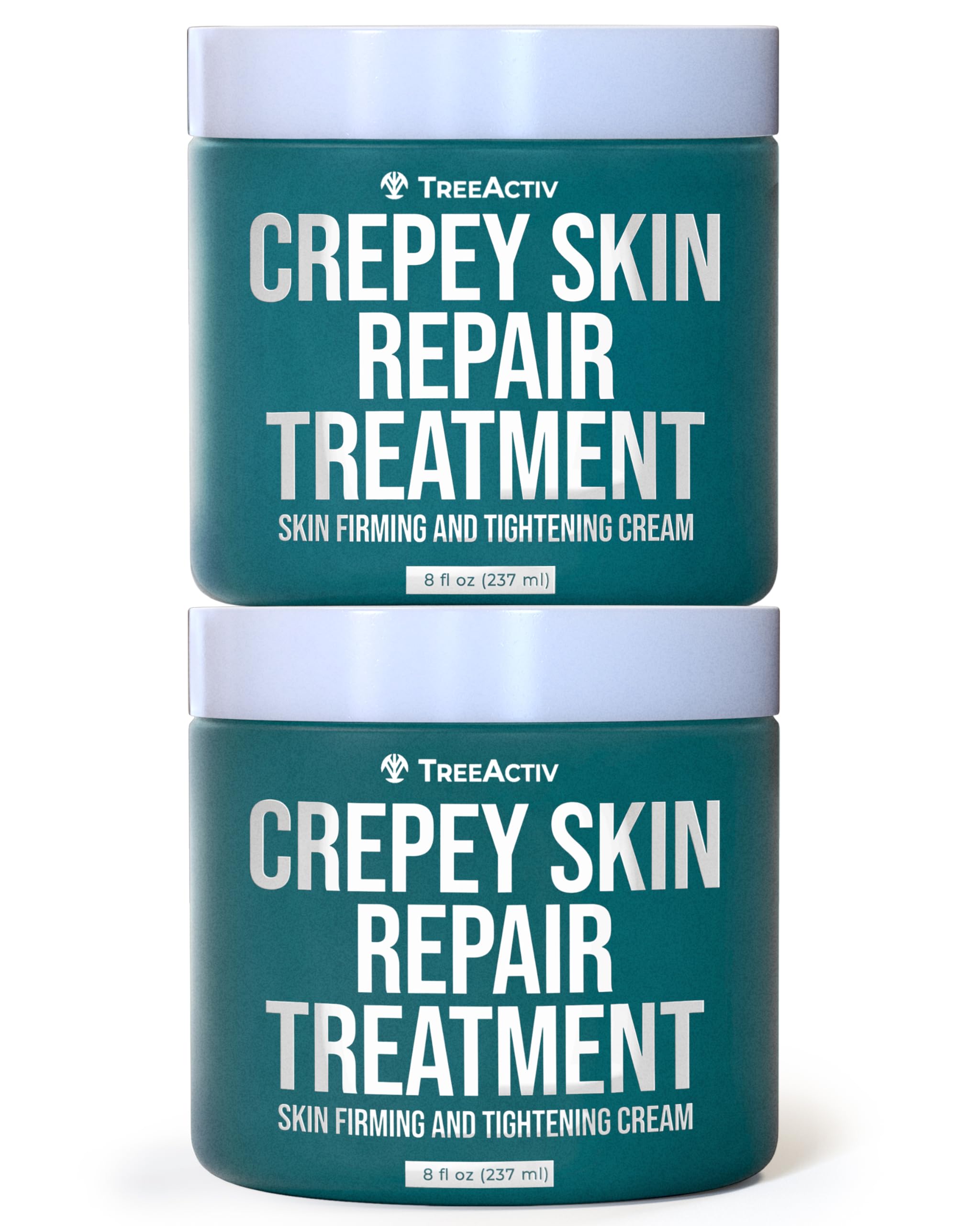 TreeActiv Crepey Skin Repair Cream 2-Pack front view—double-pack for ongoing hydration.