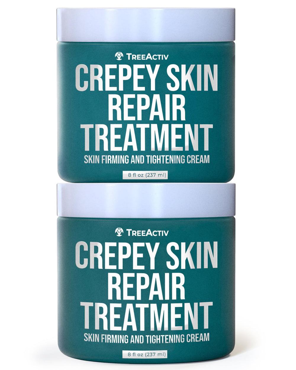 TreeActiv Crepey Skin Repair Cream 2-Pack front view—double-pack for ongoing hydration.