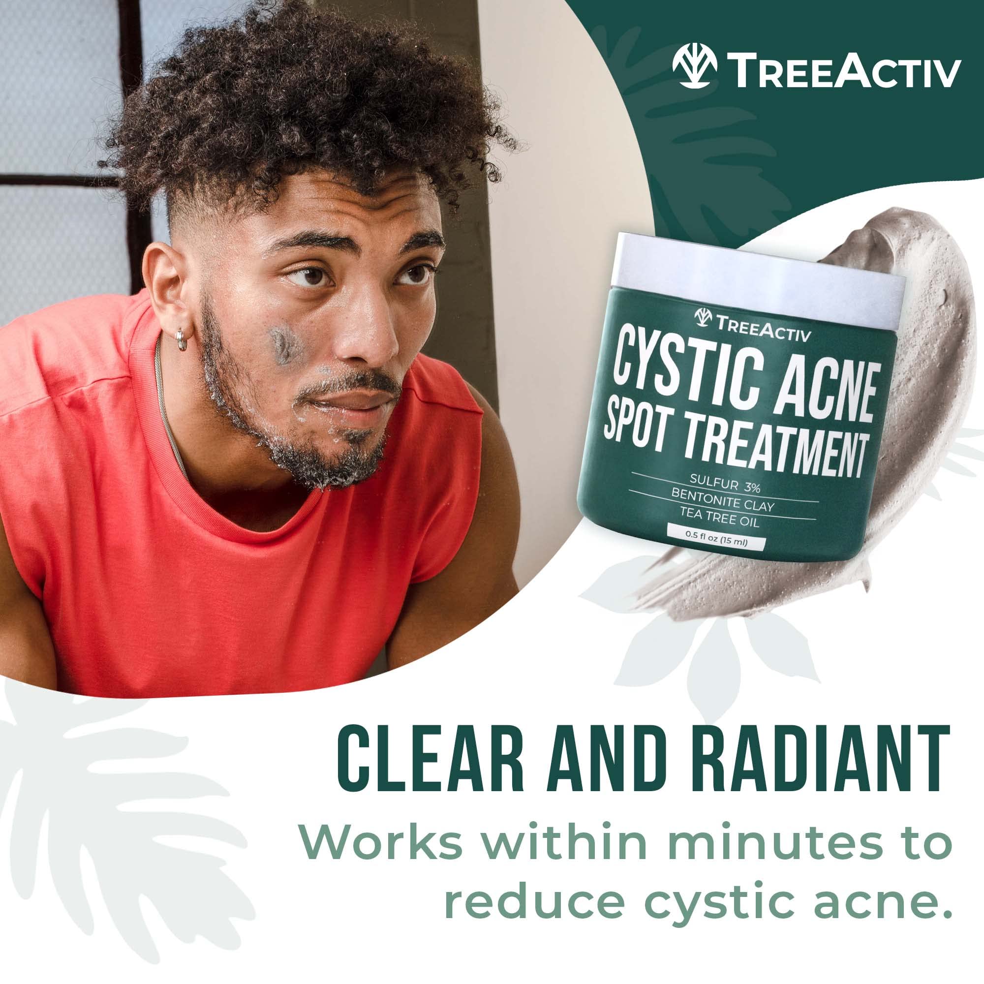 TreeActiv cystic acne spot treatment compact 0.5oz container for on-the-go care.