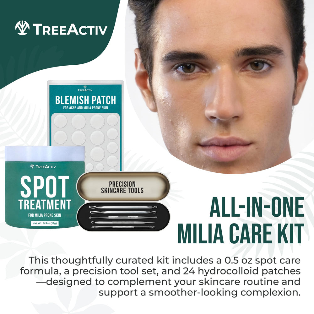 TreeActiv Eye Milia Remover tool shown for targeted under-eye care.