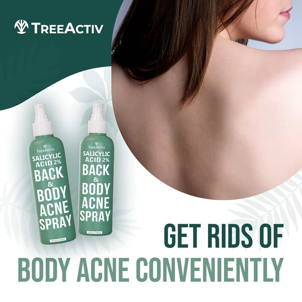 TreeActiv salicylic-acid-back-and-body-acne-spray fine-mist enables easy reach on shoulders and back.