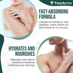 TreeActiv tea tree oil and aloe vera blend soothes irritated skin during treatment.