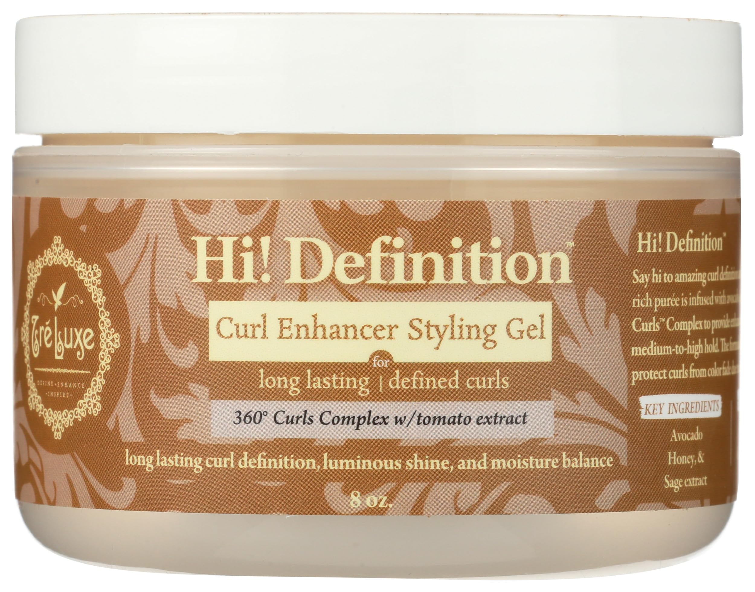 Treluxe Hi-Definition Curl Gel bottle defines curls with lightweight hold.