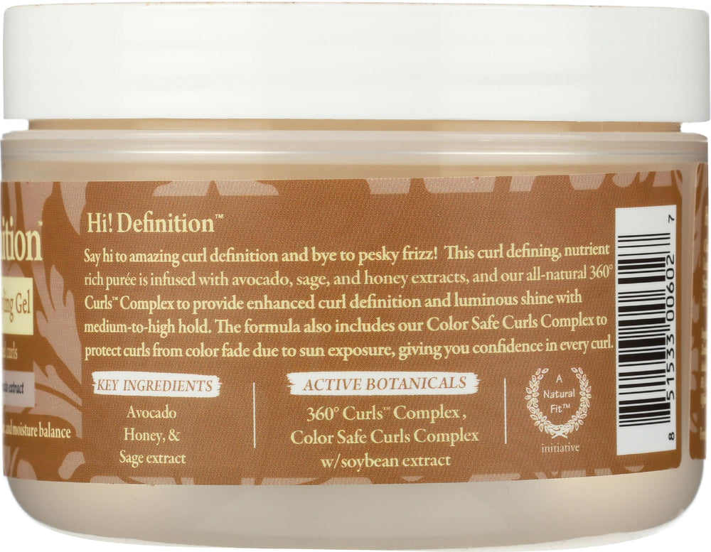 Treluxe Hi-Definition Curl Gel packaging highlights compact 8 oz jar for travel.