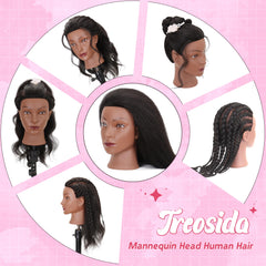 Treosida mannequin head with styling tools included boosts learning from day one.