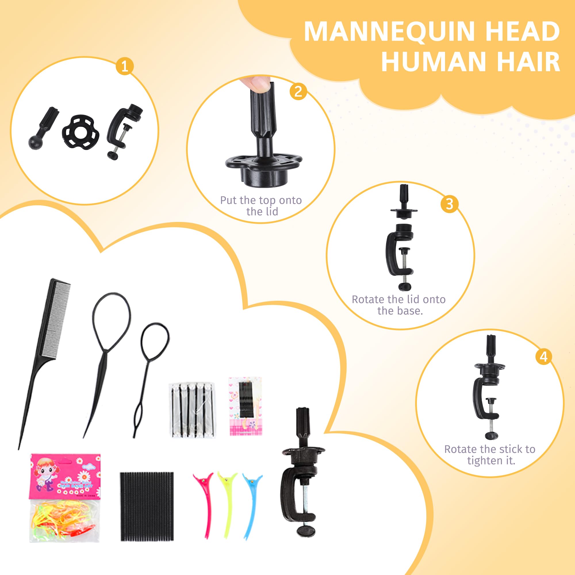 Treosida 22-24 inch head length ideal for full hairstyling practice.