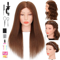 Treosida mannequin head real-hair for realistic cutting practice.