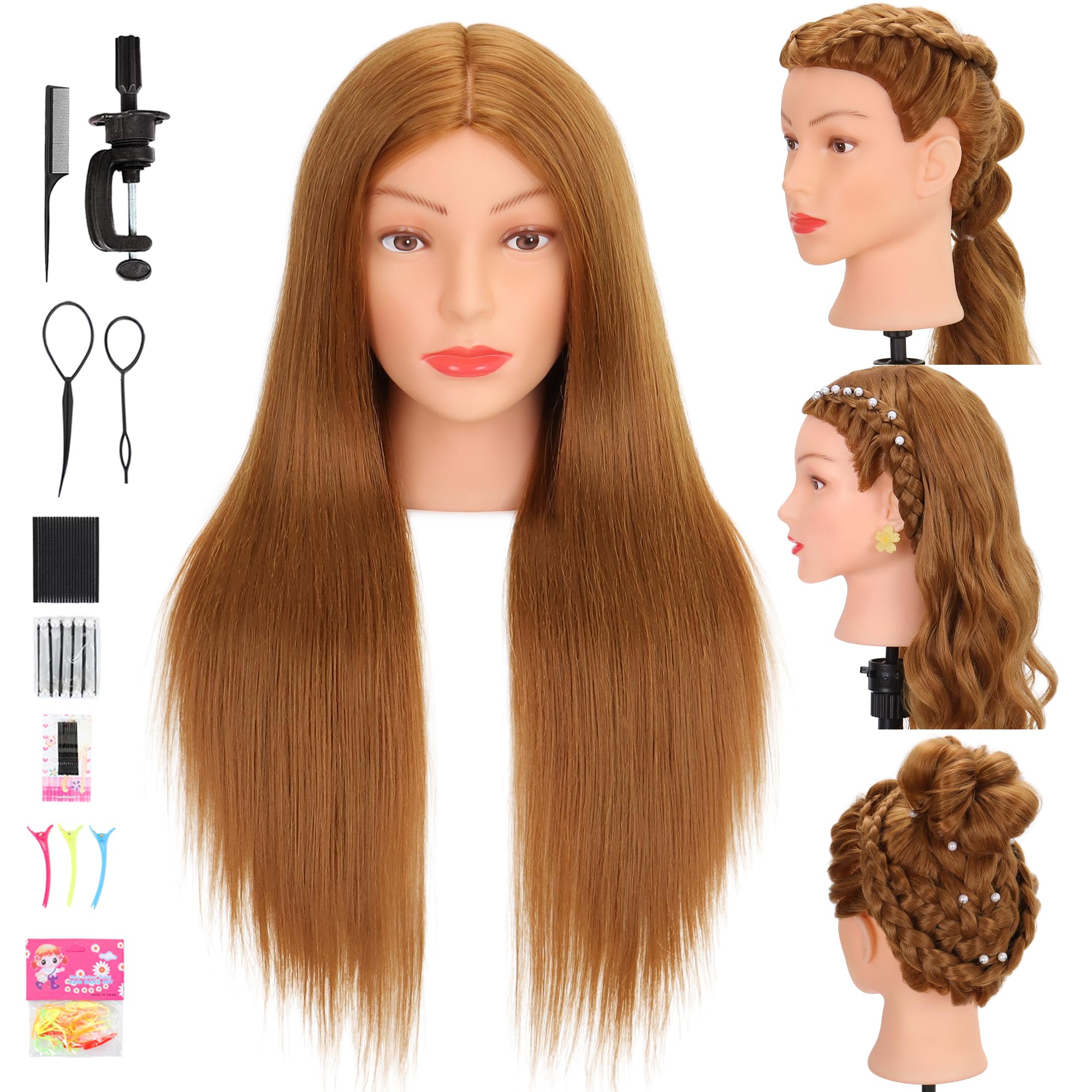 Treosida mannequin head real hair for authentic braiding practice and styling realism.