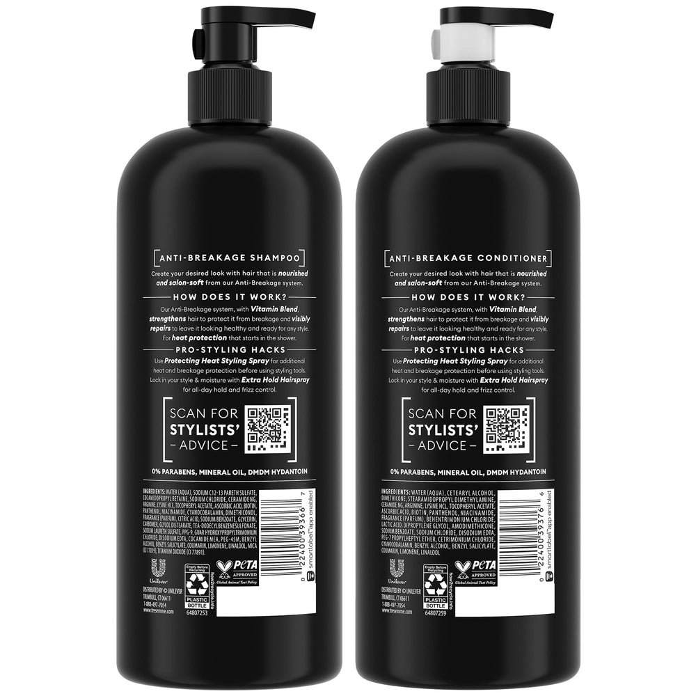 TRESemmé anti-breakage conditioner bottle with frizz-control promise