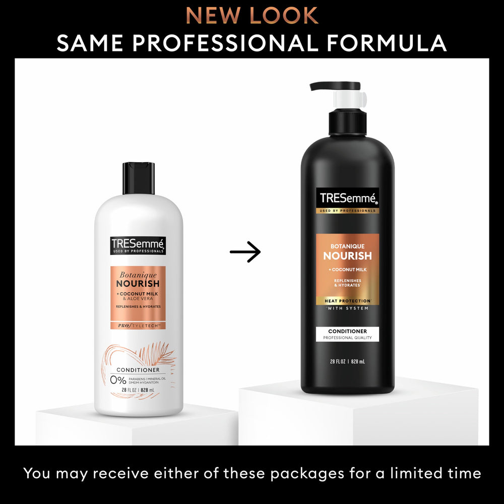TRESemmé Botanique Nourish 4-pack box front, convenient value pack for routine hydration.