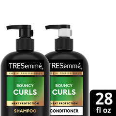 TRESemmé Bouncy Curls set packaging showcases coconut essence for curl care.