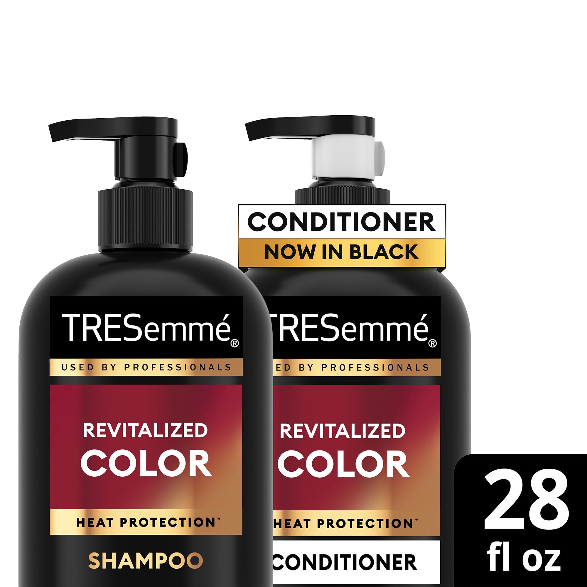 TRESemmé color-treated hair shines after using the system.