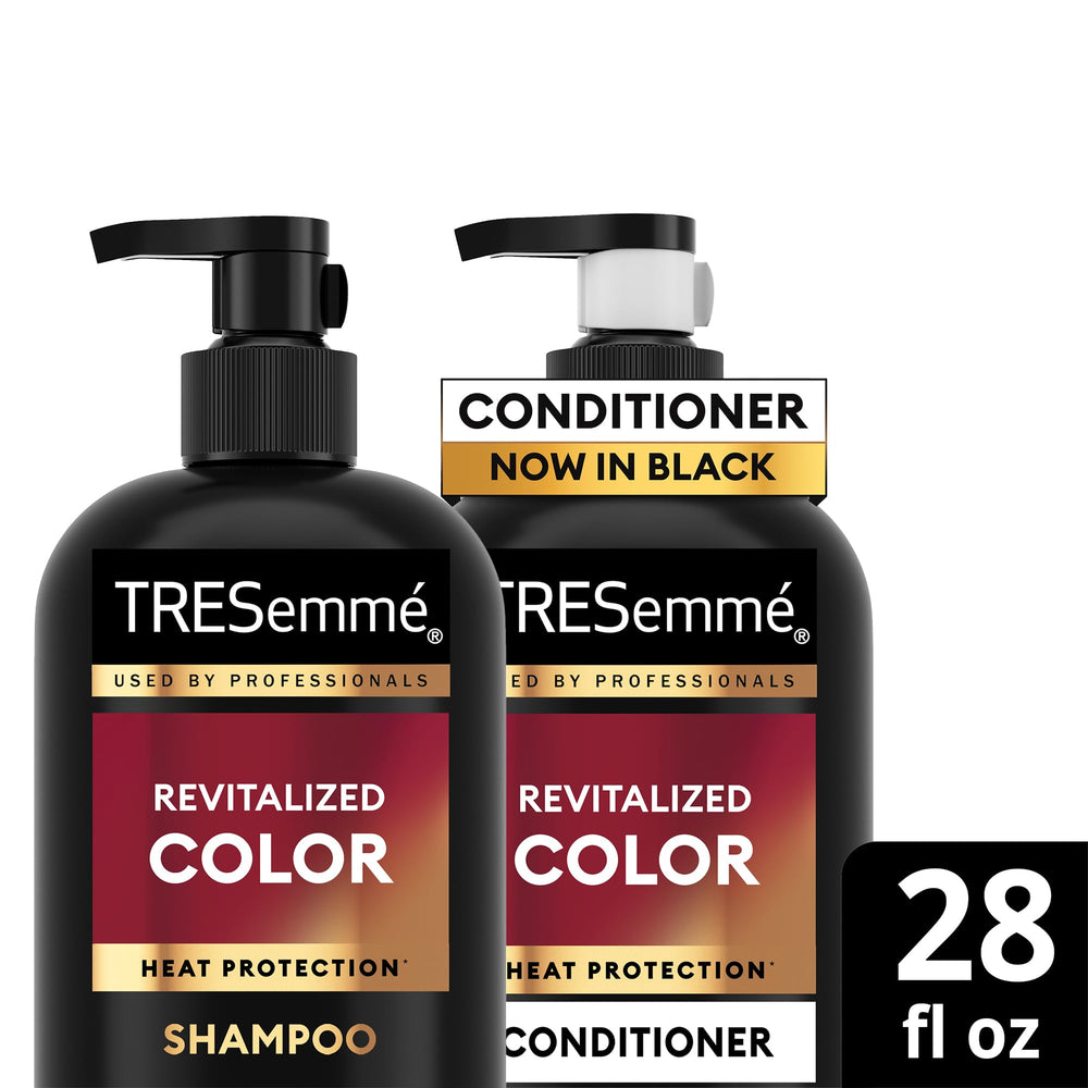 TRESemmé color-treated hair shines after using the system.
