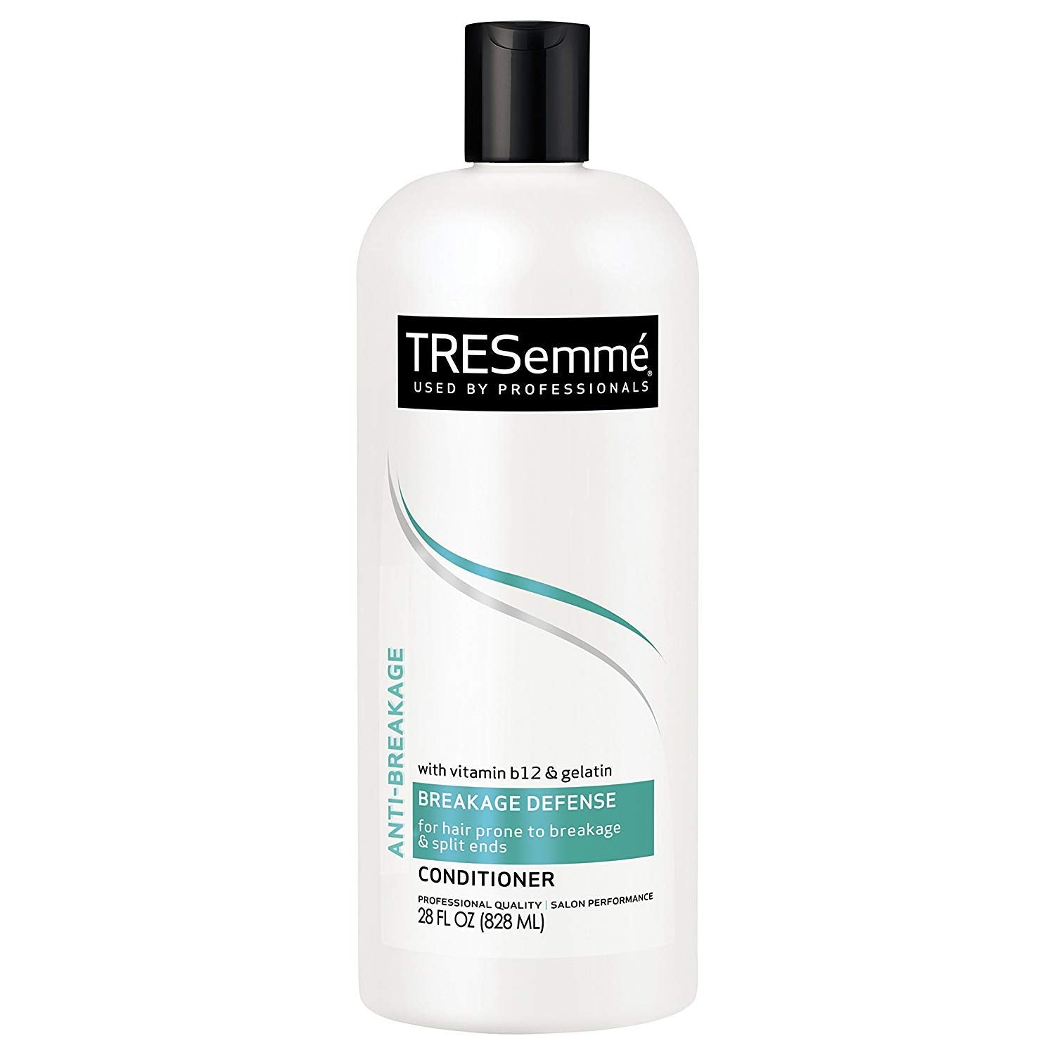 TRESemmé conditioner bottle pour showing Vitamin B12 for stronger hair instantly